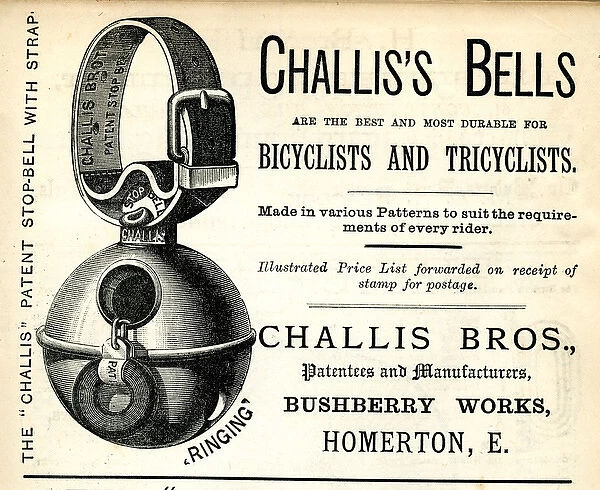 Advertisement, Challis Bros, Bicycle Bells