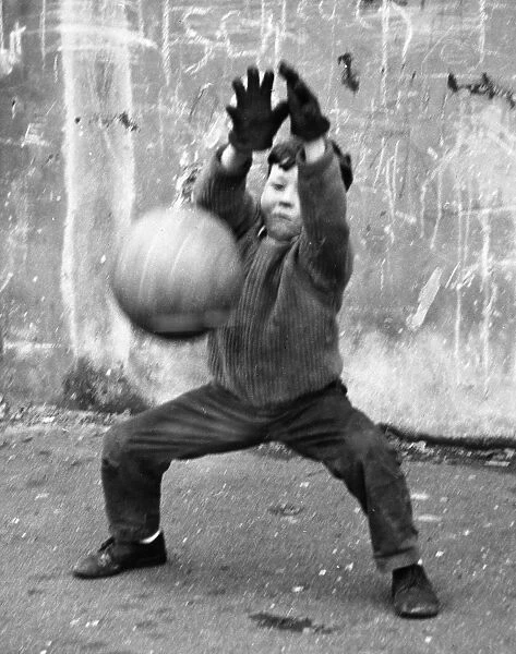 Small boy with football in Balham, SW London