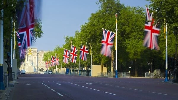 UK, England, London, Buckingham Palace and The Mall decorated for the wedding of Prince William
