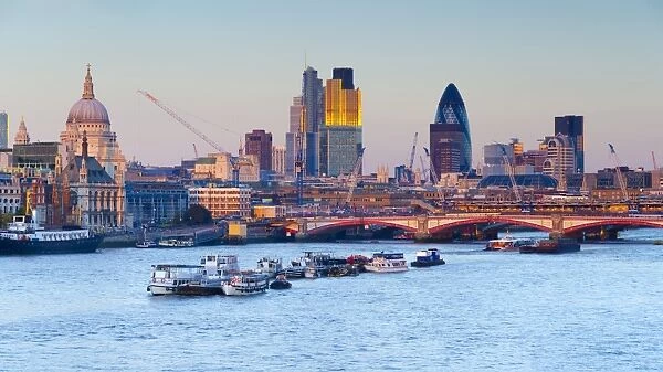 UK, England, London, The City of London skyline and River Thames