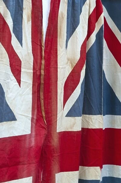 UK, England, London, The East End, Spitalfields Market, Battered Union Jack Flag
