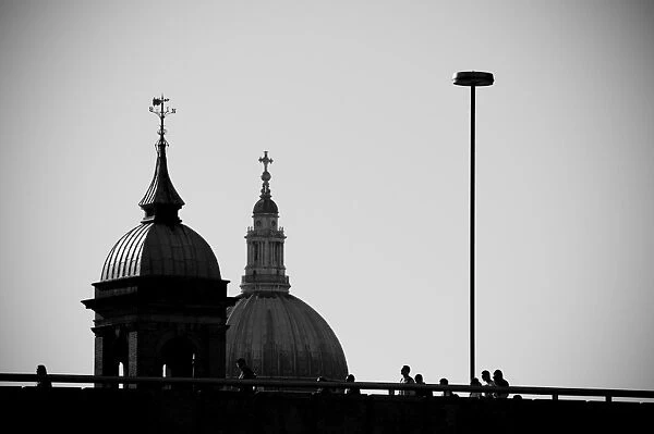 UK, London, Canon Street Station and St. Pauls Cathedral beyond