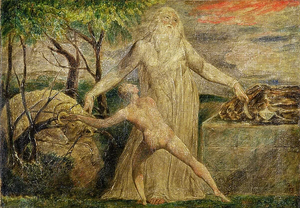 Abraham and Isaac, 1799-1800 (tempera, pen and ink on canvas)