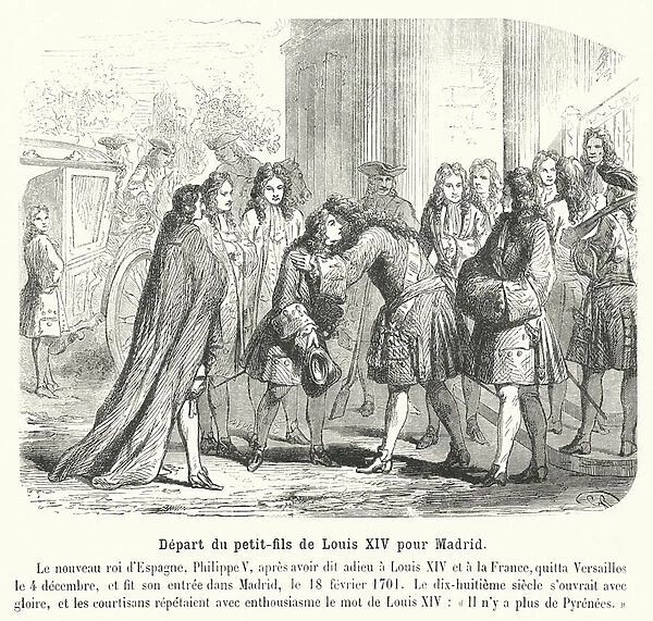 Depart du petit-fils de Louis XIV pour Madrid (engraving)