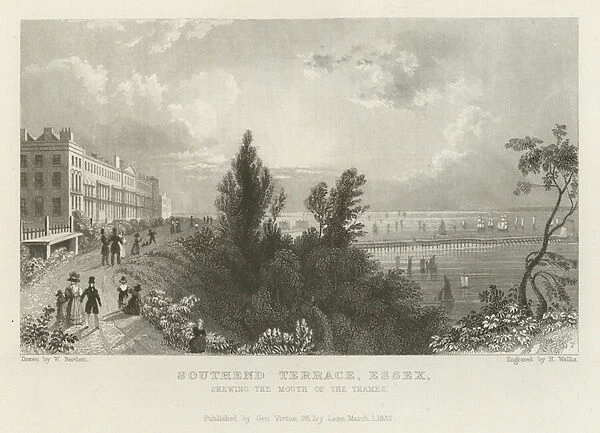 Southend Terrace, Essex, shewing the Mouth of the Thames (engraving)