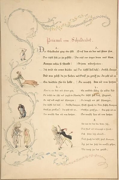 Sheets Verses Priamel vom Schuldenbot late 18th-early 19th century
