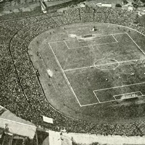 Aerial view of Stamford Bridge football ground, London