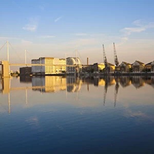 England, London, Royal Victoria Docks, Looking towards Royal Victoria Dock Bridge