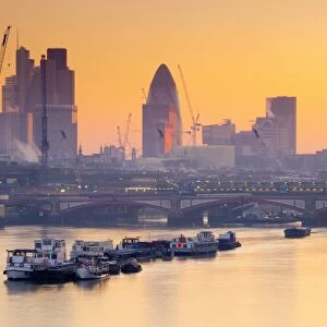 London, The City of London skyline and River Thames
