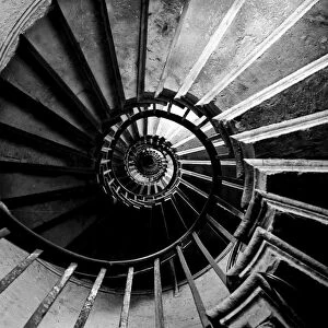 UK, London, The Monument, Internal spiral staircase