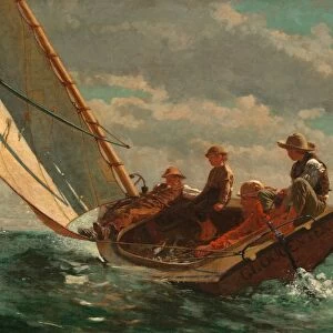 HOMER: BREEZING UP, C1874. Breezing Up (A Fair Wind). Oil on canvas, Winslow Homer