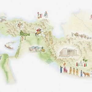Illustrated map of ancient Persia