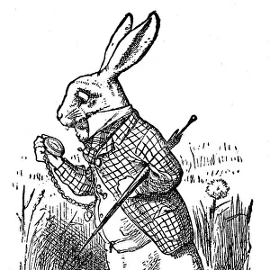 The white Rabbit checking his watch - Alice in Wonderland 1897