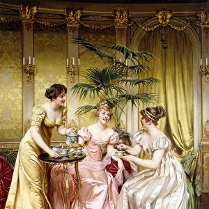 Three for Tea, (oil on canvas)