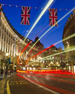 UK, England, London, Regent Street, Union Jack Flags marking the Royal Wedding of Prince William UK, England, London, Regent Street, Union Jack Flags marking the Royal Wedding of Prince William