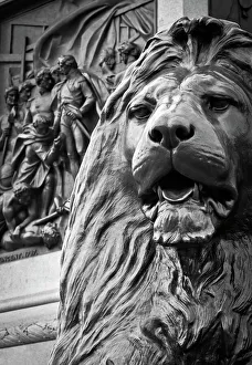 UK, England, London, Trafalgar Square, Nelson's Column, Lions by Edwin Landseer UK, England, London, Trafalgar Square, Nelson's Column, Lions by Edwin Landseer
