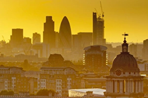 UK, London, The City skyline and Greenwich National Maritime Museum on right UK, London, The City skyline and Greenwich National Maritime Museum on right