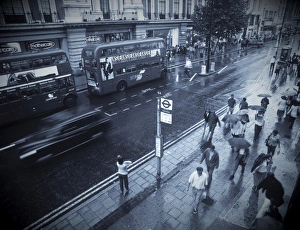 UK London Oxford Street Shoppers in the rain