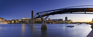 UK, London, Tate Modern and Millennium Bridge over River Thames UK, London, Tate Modern and Millennium Bridge over River Thames