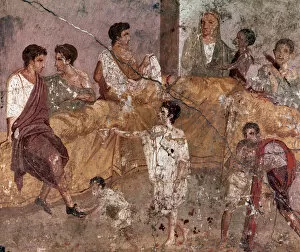 Feast scene, from Pompeii, Italy, 1st century (fresco)